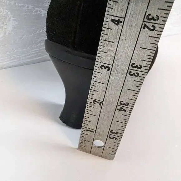 La Canadienne Waterproof Black Suede Heeled Ankle Boot Bootie 9